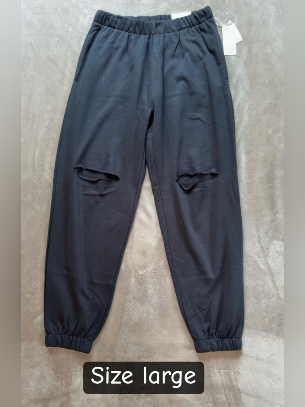 Black Distressed Jogger Sweatpants